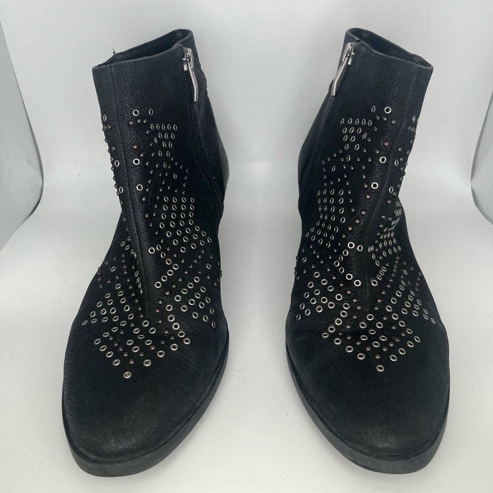 Vince Camuto studded ankle boots with grommet detailing